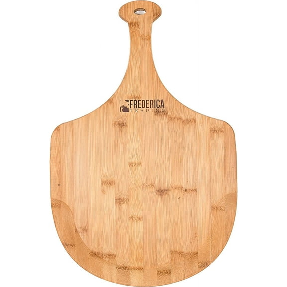 Frederica Trading Bamboo Pizza Peel Paddle | Wooden Pizza Paddle for Baking Pizza, Bread, Fruits & Vegetables | Pizza Cutting Board with Handle, Wooden Pizza Peel for Home & Oven - LG Size