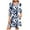 Blue-e, variant on A-Line Casual Mini Dress for Women Smocked Cuff 3/4 Sleeve Loose V Neck Swing Fall Dresses with Pockets White M