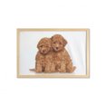 thumbnail image 1 of Poodle Wall Art with Frame, Puppies Cozily Posing on a Plain Background Animal Lover, Printed Fabric Poster for Bathroom Living Room, 35" x 23", Pale Caramel Sand Brown, by Ambesonne, 1 of 2