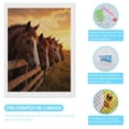 thumbnail image 3 of Diamond Art Kits for Adults - Sunset Horses On A Wooden Fence 5d Diamond Painting for Adults, Diamond Art for Adults Beginners, Frameless Diamond Painting Kits for Adults for Home Wall Decor, 3 of 7