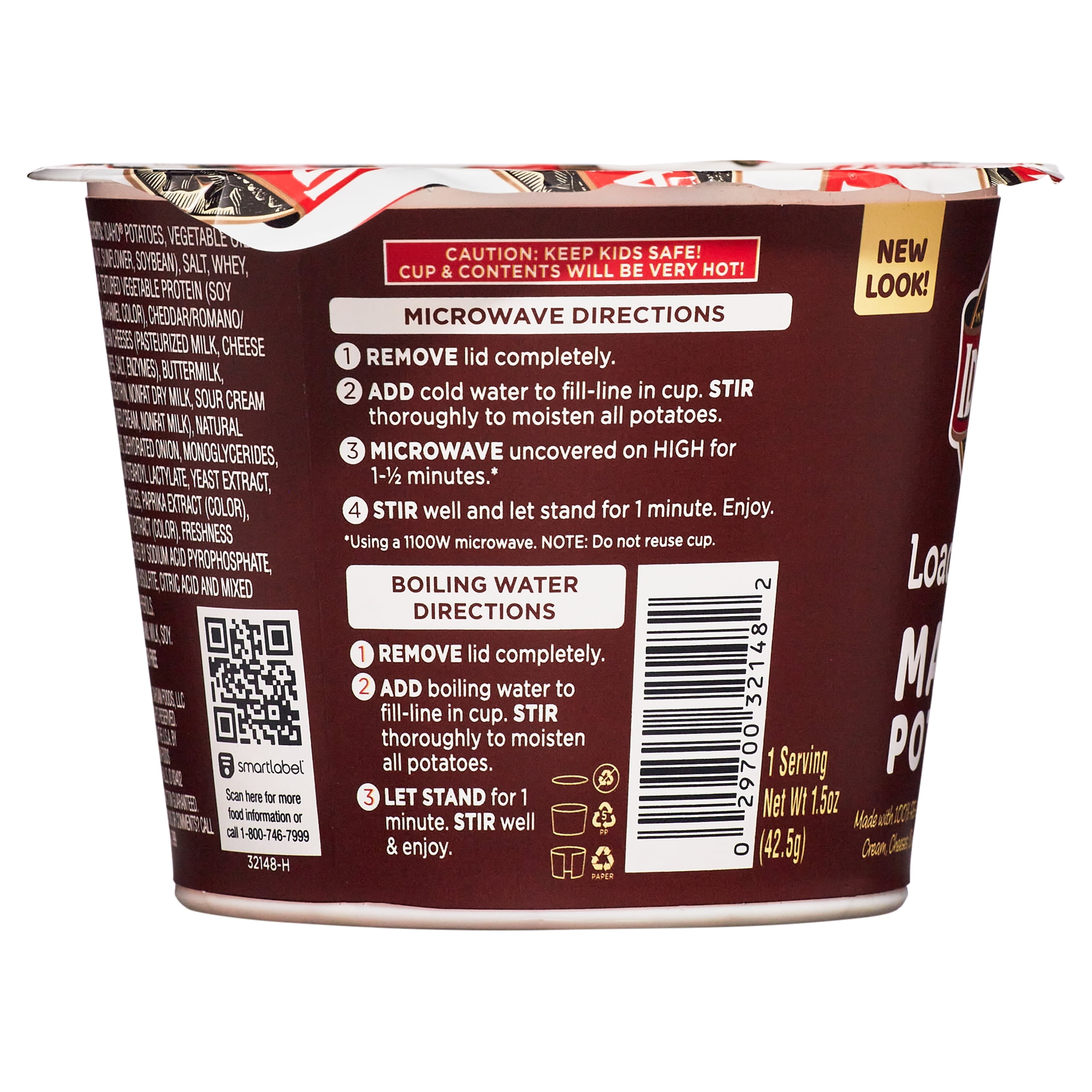 (4 pack) Idahoan® Loaded Baked Mashed Potatoes, 1.5 oz Cup