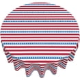 thumbnail image 4 of 4th of July Tablecloth Red White and Blue Tablecloth Stripe Round Tablecloth 60 Inch Washable Reusable Patriotic Tablecloth for Parties Dinner Picnic Dining Kitchen Decor, 4 of 5