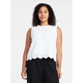 thumbnail image 2 of Time and Tru Women's and Women's Plus Sleeveless Cotton Eyelet Top, Sizes XS-4X, 2 of 6