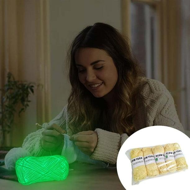 Hilos luminosos In The Dark Yarns, tejidos a mano, hilo tejido en la oscuridad