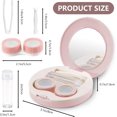 thumbnail image 2 of 2 Pack Travel Contact Lens Case Kit, Portable Eye Contact Case with Mirror, Remover Tool, Tweezers & Solution Bottle, Lens Holder Box Container Storage for Outdoor Daily (Pink), 2 of 7