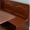 thumbnail image 3 of Linon Chelsea 3-Piece Farmhouse Wood Dining Nook with Table & Storage, Seats 5-6, Walnut, 3 of 11