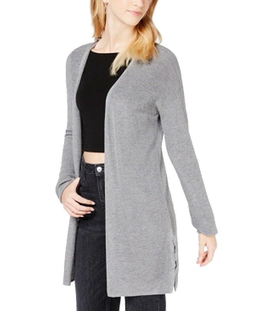 Hippie Rose Juniors' Lace-Up-Back Cardigan - Gray XL