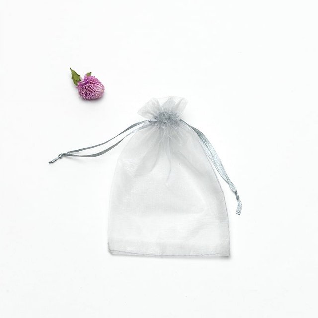 Bolsa de gasa de organza de color sólido, bolsa de gasa de haz, bolsa de embalaje de regalo pequeña, se puede imprimir una palabra, bolsa de prueba transparente, 100 piezas