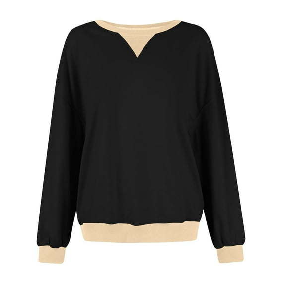 Otqutp Teen Girls Casual Crewneck Sweatshirts Kids Long Sleeve Oversized Fashion Pullover Tops Relaxed Fit Casual Tops 1-14 Years(1-Black,4-5 Years)