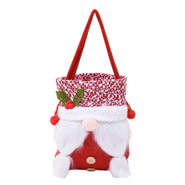 Yuarrent Bolsa de almacenamiento de regalo de Navidad, bolsa de regalo de dulces, bolsa de regalo de gnomo sin rostro, adornos navideños para el hogar, Kits de decoración para fiestas No.2 Yuarrent HA042035-02