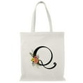 thumbnail image 1 of Smartprints Letter Q Flower Bouquet Tote Bag - Image by Shutterstock, One Size Cotton Canvas Tote Bag, 1 of 4