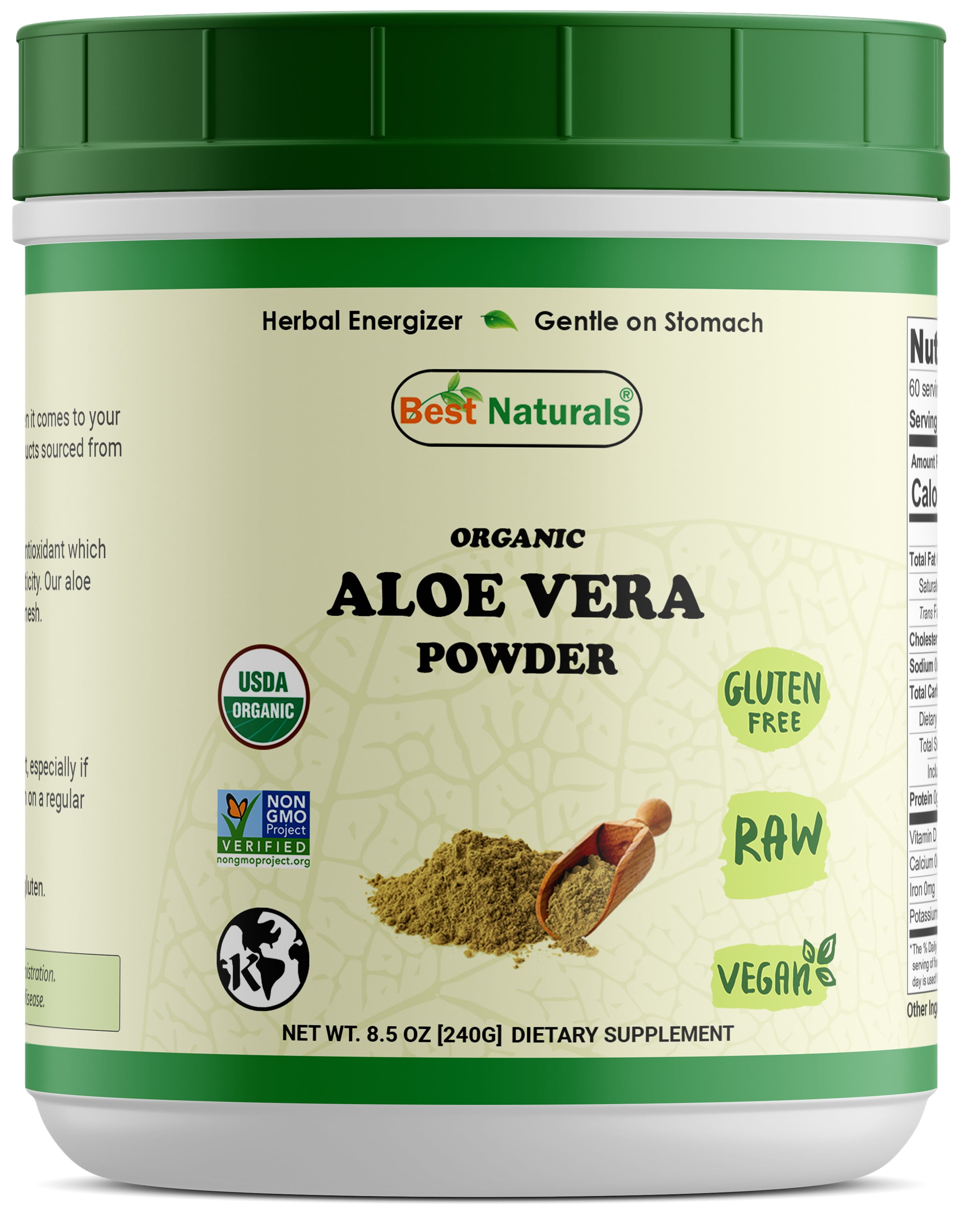 Best Naturals Certified Organic Aloe Vera Powder 8.5 OZ (240 Gram