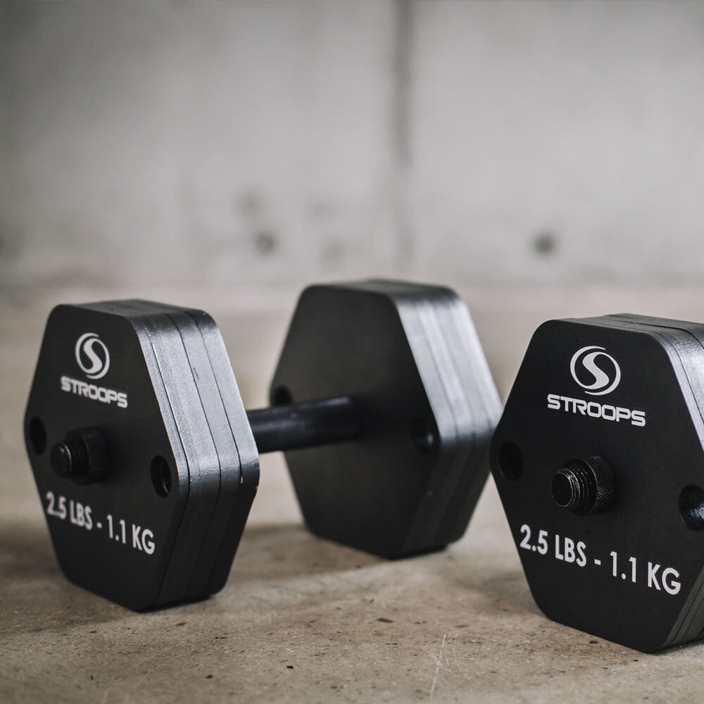 Stroops Bellitron, 2 lb. to 45 lb. Single – At-Home Workout Equipment – Adjustable Weight Dumbbell, Kettlebell, Barbell,