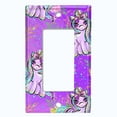 thumbnail image 5 of Metal Light Switch Plate Cover Purple Unicorn Rose Fairy Universe UNI001, 5 of 13