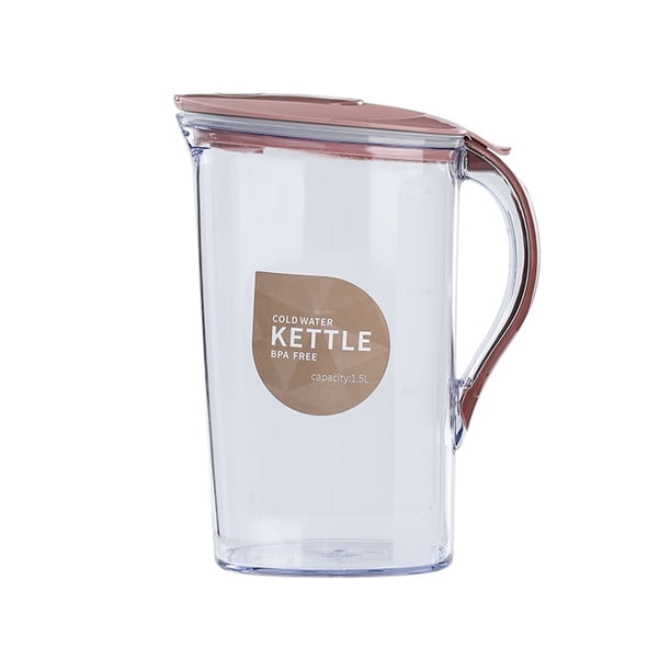 Jarra de agua grande de plástico de 2,1 l con tapa y asa Hervidor de agua cuadrado for el hogar Contenedores de agua, té o jugo for el refrigerador