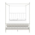 thumbnail image 3 of Pemberly Row Transitional Metal Queen Size Canopy Bed in White, 3 of 12