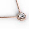 thumbnail image 3 of JeenMata Collar con Colgante de Halo de Moissanita de Talla Redonda de 1 Quilate y Piedra Natal de Abril Solitario, Oro Rosa de 18 K sobre Plata, para Adultos y Mujeres, 3 of 3