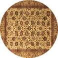 thumbnail image 1 of Ahgly Company Indoor Round Abstract Brown Modern Area Rugs, 8' Round, 1 of 4