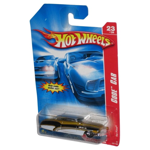 Hot Wheels Code Car 23/24 (2006) So Fine Gold Black & White Toy Car 107/180
