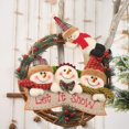 thumbnail image 4 of Corona de mimbre de Navidad con 4 muñecos de Navidad de peluche de franela, decoración de puerta, colgante, guirnalda frontal, decoración de vacaciones de Navidad WD.WDQZL Hogar, 4 of 7