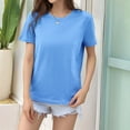 thumbnail image 2 of Tops for Women Short Sleeve Blouses Crew Neck Casual Loose Summer Workout Basic Tee Shirts, 2 of 4