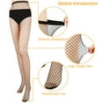 thumbnail image 2 of Women Patterned Fishnet Tights, Black Fishnets Net Stockings Pantyhose 3Pair, L Hole, 2 of 5