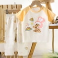 thumbnail image 3 of Ensemble 2 Pcs pour Enfants Garçons Filles Été Imprimé Dessin Animé Manches Courtes Hauts et Shorts, 3 of 3
