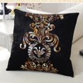 thumbnail image 1 of Bronzing Flannel Pillow Cover Set Of 2 Printed Pillowcase Gold Flowers Patt, 1 of 4