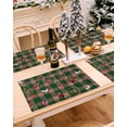 thumbnail image 5 of Christmas Placemats Set of 4 Red Berries Christmas Wreath Christmas Placemats for Dining Table Ice Skating Green Plaid Table Mat Winter Holiday Home Party Kitchen Table Decorations, 5 of 6