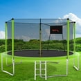 thumbnail image 3 of 14FT Trampoline for Kids Adults, Seizeen Round Trampoline with Enclosure Net, 2-IN-1 Outdoor Trampoline w/Hoop, Ladder, Waterproof Mat, 3 of 13