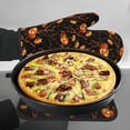 thumbnail image 7 of Xecao Halloween With Pumpkins Pattern Oven Mitts and Pot Holders Sets Heat Resistant Silicone Oven Mittens Extra Thicken Long Kitchen Cotton Oven Glove for Cooking, 7 of 7