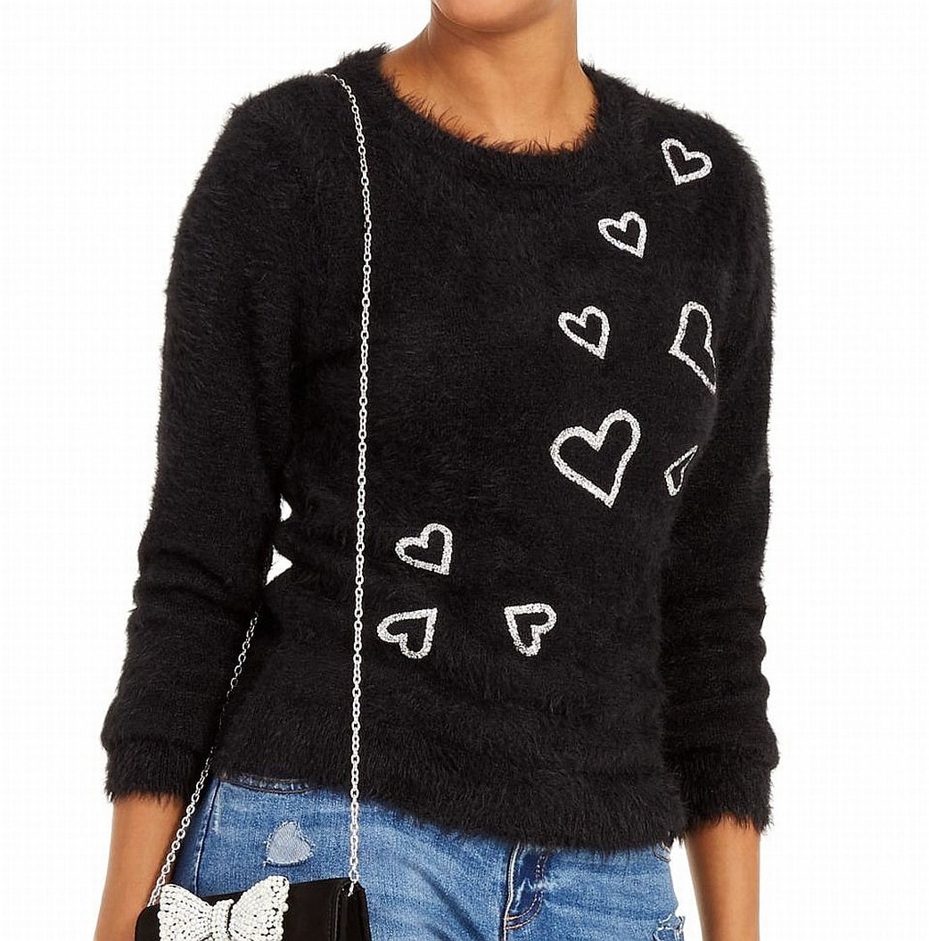 heart embellished sweater