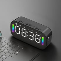 Hwkond Bluetooth Speaker Waterproof Wireless Bluetooth Speaker With FM Radio Mini Portable Card Mirror LED Night Lights Alarm Clock Sound Alarm Clock Settings For All Phone Gifts For Children