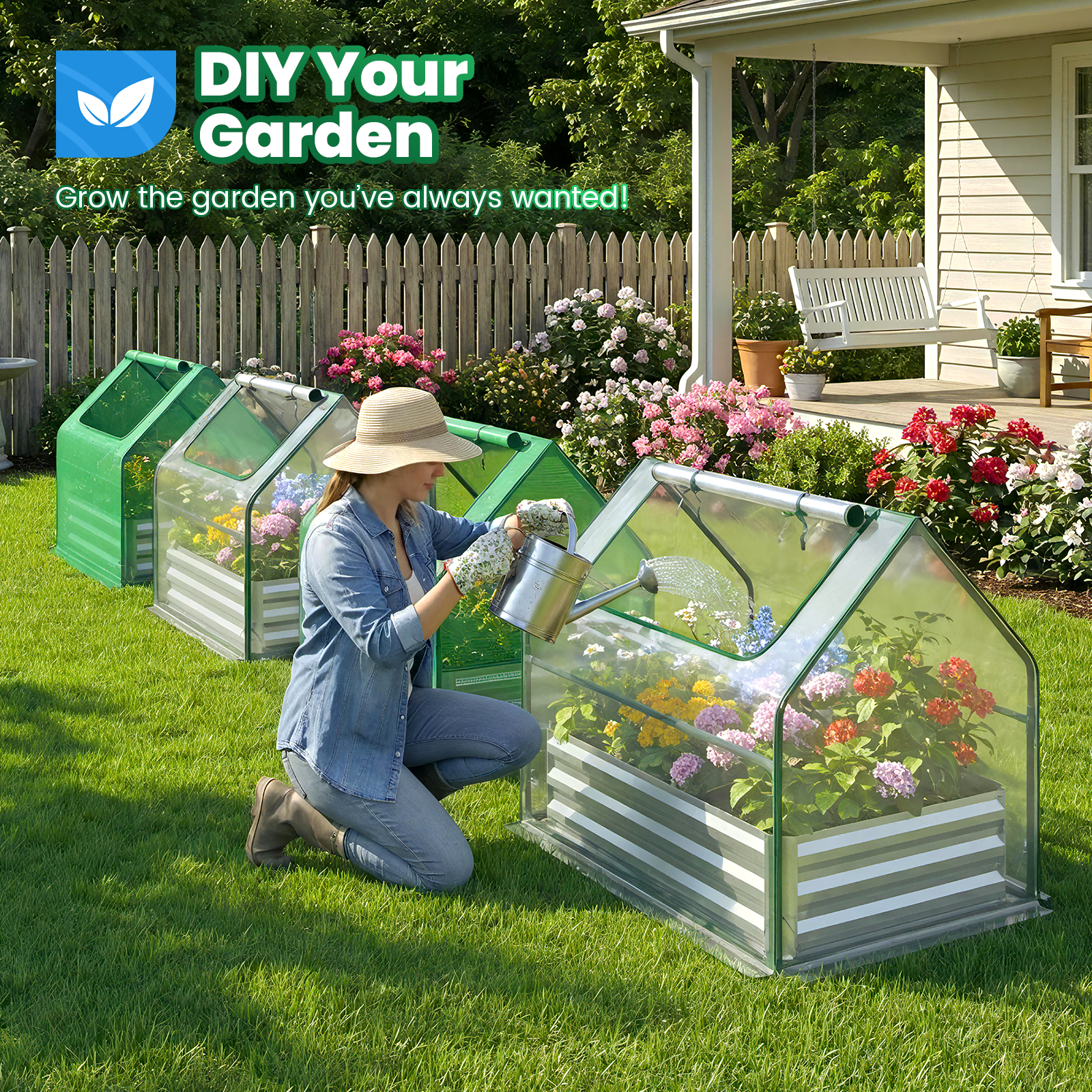 Quictent Raised Garden Bed with Greenhouse, 49x37x36in photo 6