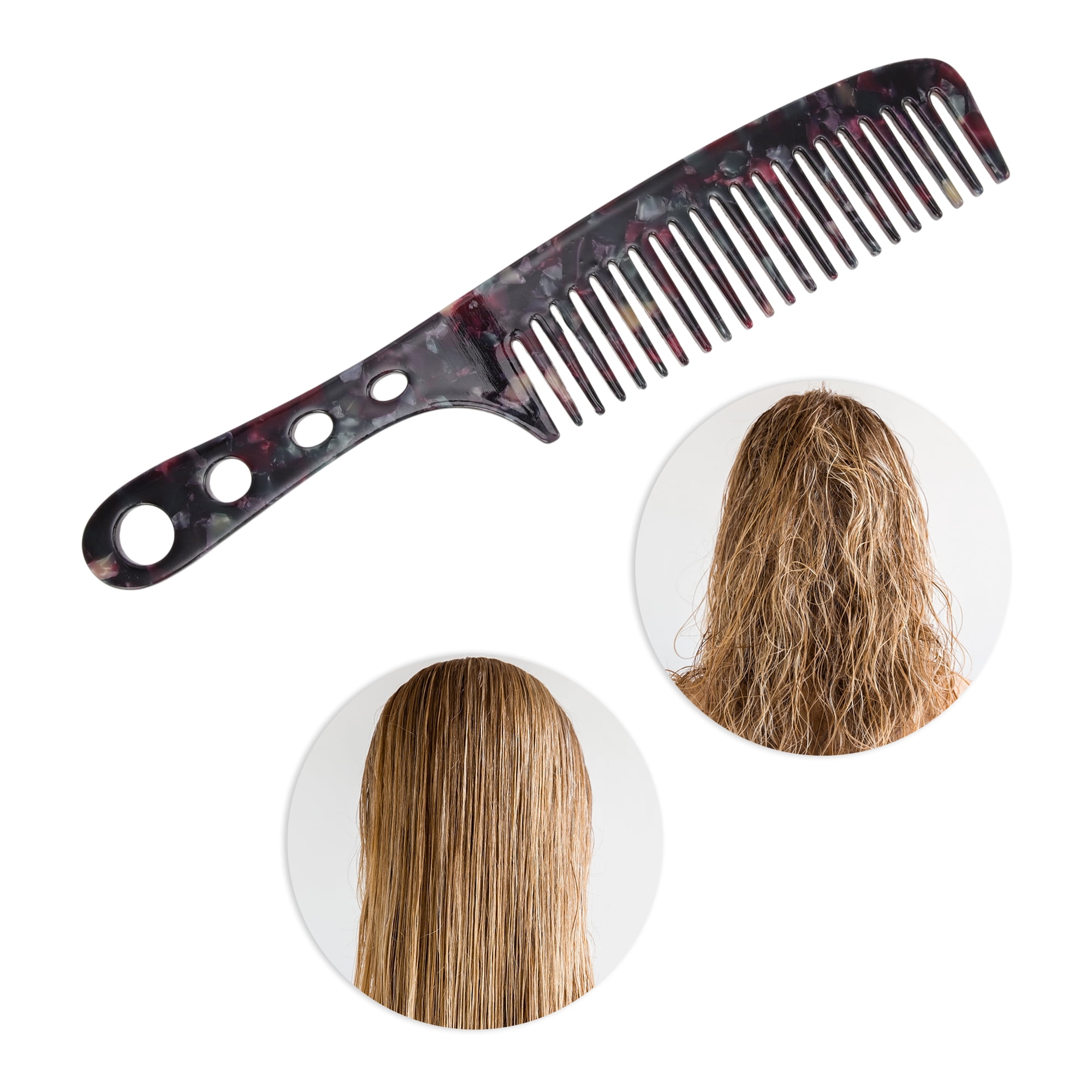 Unique Bargains 1 Pc Lightweight Long Handle Hair Comb for All Hair Types Navy Blue