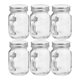 thumbnail image 1 of ColoMX 6pcs Jares de albañil de vidrio con manijas y tapas de sellado hermético contenedores de almacenamiento de vidrio transparente ideales para bebidas postres y mermelada, 1 of 8