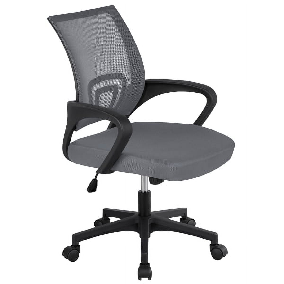 Alden Design Ergonomic Swivel Adjustable Mid Back Mesh Office Chair with Armrests, Dark Gray