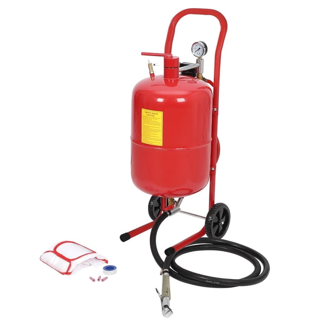 QinaQin Sableuse à Air Portable de 5 Gallons avec Roues de 6 Pouces pour Enlever la Rouille et Traiter les Surfaces