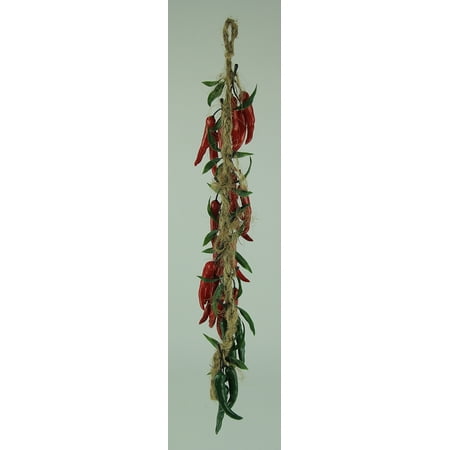 Decorative Faux Red And Green Chili Pepper Braid Kitchen Decor