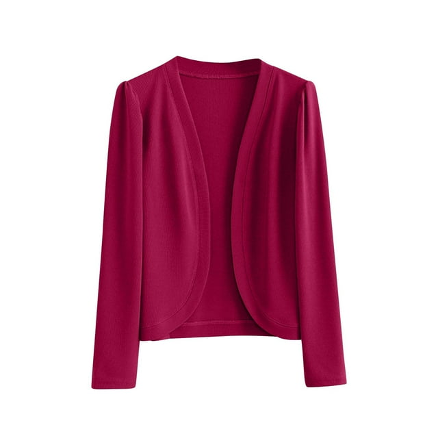 Pisexur Womens Jacket Open Front Cardigans Plus Size Jackets Coats Fall Jackets Fashion Women's Casual And Comfortable Blouses Solid Color Long Sleeved Cardigan