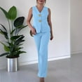 thumbnail image 2 of Wensltd Summer Lounge Sets for Women 2 Piece V Neck Casual Sleeveless Tops Pants Clothing, 2 of 7