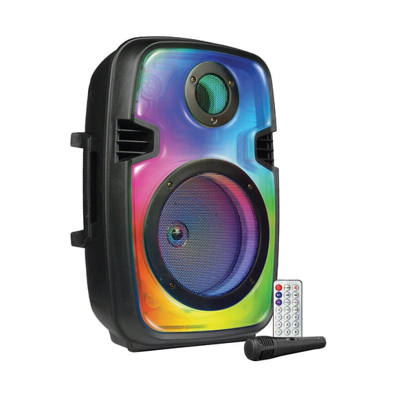 RCA FLEX-88 8" Bluetooth Party Speaker with Mic and Remote, 12H Playback Time, Bluetooth Version 5.1, Black