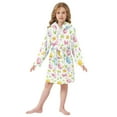 thumbnail image 6 of FORMRS Niños Bathrobe Unisex Hooded Robe Soft Plush Pajamas Sleepwear, Size 4-6T, Colorful Easter Eggs, 6 of 7