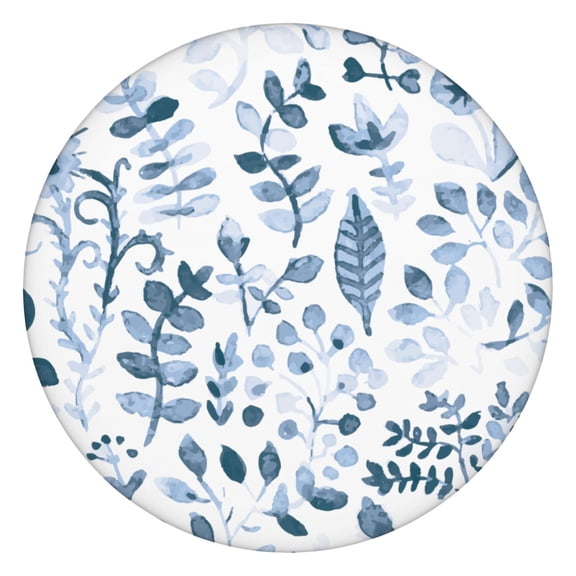 44in Round Tablecloth with Elastic Edge, Waterproof Fitted Table Cover for 36-44" Tables, Floral Theme Polyester Reusable Table Cloths Wipe Clean for Picnic, Dining, Outdoor Use and Party Decor