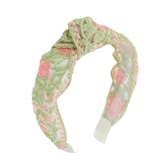 Unique Bargains 1 Pc Colorful Embroidered Headbands Pink