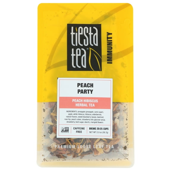Pack of 6, Tiesta Tea Peach Party Hibiscus Herbal Tea, 2 oz