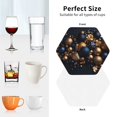 thumbnail image 6 of Vsdgher Elegant Golden Blue Ornaments Leather Coasters for Drinks, Durable Drink Coasters 4 Set for Tabletop Protection, Luxurious Home Décor and Housewarming Gift-Hexagon, 6 of 6