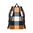 thumbnail image 3 of Daiia Orange Plaid Vintage Canvas Backpack for Men and Women ,Hiking Backpack,Travel Laptop Bag for School,Large Capacity Backpack, 3 of 8