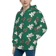 thumbnail image 2 of JUNZAN Gingerbread Snowman Cookies Print Kids Zip Up Hoodies Long Sleeve for Boys or Girls Casual Oversized Jackets with Pocket Loose Tops- Medium, 2 of 6