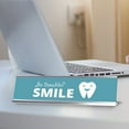thumbnail image 2 of Signs ByLITA In trouble? Smile Dental Office Decor Silver Frame, Desk Sign (2x8“), 2 of 4
